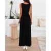 imageBTFBM Summer Maxi Dresses for Women 2026 Spring Sleeveless Casual Ruched High Waisted Long Sundress Flowy Beach DressBlack