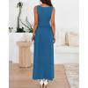imageBTFBM Summer Maxi Dresses for Women 2026 Spring Sleeveless Casual Ruched High Waisted Long Sundress Flowy Beach DressBlue