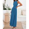 imageBTFBM Summer Maxi Dresses for Women 2026 Spring Sleeveless Casual Ruched High Waisted Long Sundress Flowy Beach DressBlue