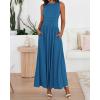 imageBTFBM Summer Maxi Dresses for Women 2026 Spring Sleeveless Casual Ruched High Waisted Long Sundress Flowy Beach DressBlue