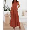 imageBTFBM Summer Maxi Dresses for Women 2026 Spring Sleeveless Casual Ruched High Waisted Long Sundress Flowy Beach DressBrick Red