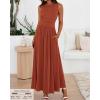 imageBTFBM Summer Maxi Dresses for Women 2026 Spring Sleeveless Casual Ruched High Waisted Long Sundress Flowy Beach DressBrick Red
