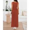 imageBTFBM Summer Maxi Dresses for Women 2026 Spring Sleeveless Casual Ruched High Waisted Long Sundress Flowy Beach DressBrick Red