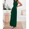 imageBTFBM Summer Maxi Dresses for Women 2026 Spring Sleeveless Casual Ruched High Waisted Long Sundress Flowy Beach DressDark Green
