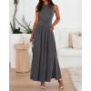 imageBTFBM Summer Maxi Dresses for Women 2026 Spring Sleeveless Casual Ruched High Waisted Long Sundress Flowy Beach DressDark Grey