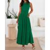 imageBTFBM Summer Maxi Dresses for Women 2026 Spring Sleeveless Casual Ruched High Waisted Long Sundress Flowy Beach DressGreen