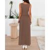imageBTFBM Summer Maxi Dresses for Women 2026 Spring Sleeveless Casual Ruched High Waisted Long Sundress Flowy Beach DressKhaki