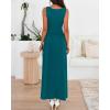 imageBTFBM Summer Maxi Dresses for Women 2026 Spring Sleeveless Casual Ruched High Waisted Long Sundress Flowy Beach DressLake Blue