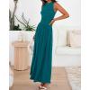 imageBTFBM Summer Maxi Dresses for Women 2026 Spring Sleeveless Casual Ruched High Waisted Long Sundress Flowy Beach DressLake Blue