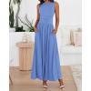 imageBTFBM Summer Maxi Dresses for Women 2026 Spring Sleeveless Casual Ruched High Waisted Long Sundress Flowy Beach DressLight Blue