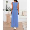 imageBTFBM Summer Maxi Dresses for Women 2026 Spring Sleeveless Casual Ruched High Waisted Long Sundress Flowy Beach DressLight Blue
