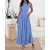 imageBTFBM Summer Maxi Dresses for Women 2026 Spring Sleeveless Casual Ruched High Waisted Long Sundress Flowy Beach DressLight Blue