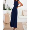 imageBTFBM Summer Maxi Dresses for Women 2026 Spring Sleeveless Casual Ruched High Waisted Long Sundress Flowy Beach DressNavy