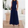 imageBTFBM Summer Maxi Dresses for Women 2026 Spring Sleeveless Casual Ruched High Waisted Long Sundress Flowy Beach DressNavy