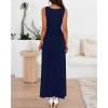 imageBTFBM Summer Maxi Dresses for Women 2026 Spring Sleeveless Casual Ruched High Waisted Long Sundress Flowy Beach DressNavy