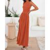 imageBTFBM Summer Maxi Dresses for Women 2026 Spring Sleeveless Casual Ruched High Waisted Long Sundress Flowy Beach DressOrange