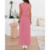 imageBTFBM Summer Maxi Dresses for Women 2026 Spring Sleeveless Casual Ruched High Waisted Long Sundress Flowy Beach DressPink