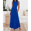 imageBTFBM Summer Maxi Dresses for Women 2026 Spring Sleeveless Casual Ruched High Waisted Long Sundress Flowy Beach DressRoyal Blue