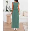 imageBTFBM Summer Maxi Dresses for Women 2026 Spring Sleeveless Casual Ruched High Waisted Long Sundress Flowy Beach DressSage Green