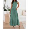 imageBTFBM Summer Maxi Dresses for Women 2026 Spring Sleeveless Casual Ruched High Waisted Long Sundress Flowy Beach DressSage Green