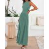 imageBTFBM Summer Maxi Dresses for Women 2026 Spring Sleeveless Casual Ruched High Waisted Long Sundress Flowy Beach DressSage Green