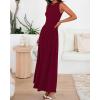 imageBTFBM Summer Maxi Dresses for Women 2026 Spring Sleeveless Casual Ruched High Waisted Long Sundress Flowy Beach DressWine Red