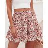imageBTFBM Summer Skirts for Women 2026 Floral High Waist Shorts Underneath Boho Tiered Flowy Tennis Skorts Casual Mini SkirtFloral Apricot Red