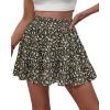 imageBTFBM Summer Skirts for Women 2026 Floral High Waist Shorts Underneath Boho Tiered Flowy Tennis Skorts Casual Mini SkirtFloral Black
