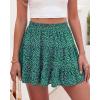 imageBTFBM Summer Skirts for Women 2026 Floral High Waist Shorts Underneath Boho Tiered Flowy Tennis Skorts Casual Mini SkirtFloral Green Blue