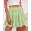 imageBTFBM Summer Skirts for Women 2026 Floral High Waist Shorts Underneath Boho Tiered Flowy Tennis Skorts Casual Mini SkirtFloral Green Yellow