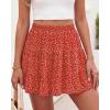 imageBTFBM Summer Skirts for Women 2026 Floral High Waist Shorts Underneath Boho Tiered Flowy Tennis Skorts Casual Mini SkirtFloral Red White