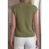 imageBTFBM Sweater Vest Women V Neck Cap Sleeve Button Down Knit Tops Spring Summer 2026 Loose Lightweight Cardigan VestsArmy Green