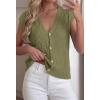imageBTFBM Sweater Vest Women V Neck Cap Sleeve Button Down Knit Tops Spring Summer 2026 Loose Lightweight Cardigan VestsArmy Green