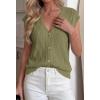 imageBTFBM Sweater Vest Women V Neck Cap Sleeve Button Down Knit Tops Spring Summer 2026 Loose Lightweight Cardigan VestsArmy Green