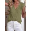 imageBTFBM Sweater Vest Women V Neck Cap Sleeve Button Down Knit Tops Spring Summer 2026 Loose Lightweight Cardigan VestsArmy Green