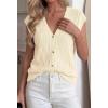imageBTFBM Sweater Vest Women V Neck Cap Sleeve Button Down Knit Tops Spring Summer 2026 Loose Lightweight Cardigan VestsBeige