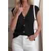 imageBTFBM Sweater Vest Women V Neck Cap Sleeve Button Down Knit Tops Spring Summer 2026 Loose Lightweight Cardigan VestsBlack