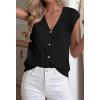 imageBTFBM Sweater Vest Women V Neck Cap Sleeve Button Down Knit Tops Spring Summer 2026 Loose Lightweight Cardigan VestsBlack