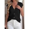 imageBTFBM Sweater Vest Women V Neck Cap Sleeve Button Down Knit Tops Spring Summer 2026 Loose Lightweight Cardigan VestsBlack