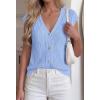 imageBTFBM Sweater Vest Women V Neck Cap Sleeve Button Down Knit Tops Spring Summer 2026 Loose Lightweight Cardigan VestsLight Blue