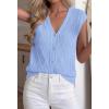 imageBTFBM Sweater Vest Women V Neck Cap Sleeve Button Down Knit Tops Spring Summer 2026 Loose Lightweight Cardigan VestsLight Blue