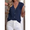 imageBTFBM Sweater Vest Women V Neck Cap Sleeve Button Down Knit Tops Spring Summer 2026 Loose Lightweight Cardigan VestsNavy Blue