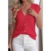 imageBTFBM Sweater Vest Women V Neck Cap Sleeve Button Down Knit Tops Spring Summer 2026 Loose Lightweight Cardigan VestsRed