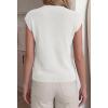 imageBTFBM Sweater Vest Women V Neck Cap Sleeve Button Down Knit Tops Spring Summer 2026 Loose Lightweight Cardigan VestsWhite