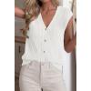 imageBTFBM Sweater Vest Women V Neck Cap Sleeve Button Down Knit Tops Spring Summer 2026 Loose Lightweight Cardigan VestsWhite