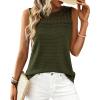imageBTFBM Tank Top for Women 2026 Sleeveless Shirts Waffle Knit Vest Crew Neck Casual Outfits Loose Blouses Summer TopsArmy Green