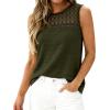 imageBTFBM Tank Top for Women 2026 Sleeveless Shirts Waffle Knit Vest Crew Neck Casual Outfits Loose Blouses Summer TopsArmy Green
