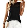 imageBTFBM Tank Top for Women 2026 Sleeveless Shirts Waffle Knit Vest Crew Neck Casual Outfits Loose Blouses Summer TopsBlack