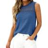 imageBTFBM Tank Top for Women 2026 Sleeveless Shirts Waffle Knit Vest Crew Neck Casual Outfits Loose Blouses Summer TopsBlue