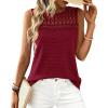 imageBTFBM Tank Top for Women 2026 Sleeveless Shirts Waffle Knit Vest Crew Neck Casual Outfits Loose Blouses Summer TopsBurgundy